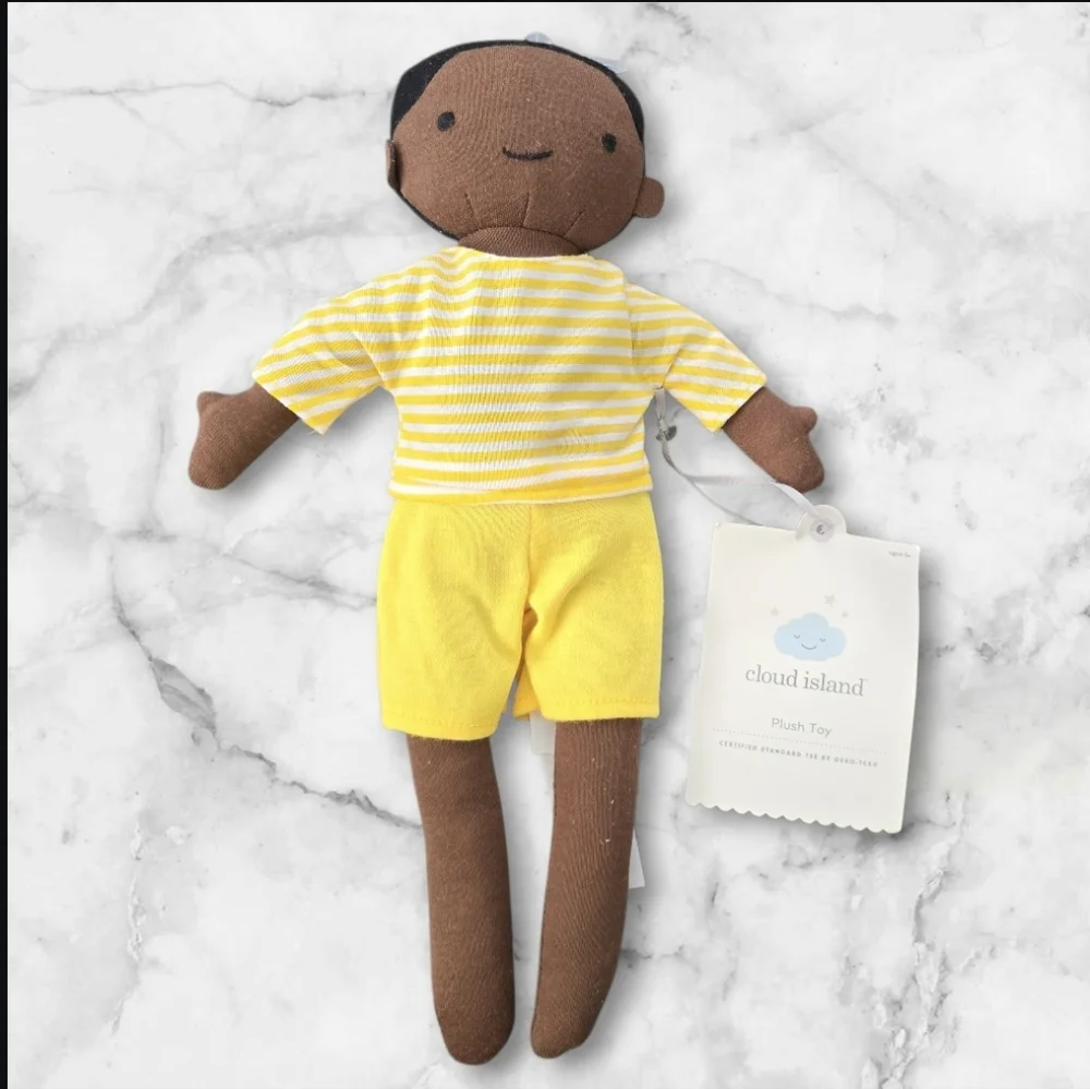Cloud Island Plush Toy with Yellow Stripes